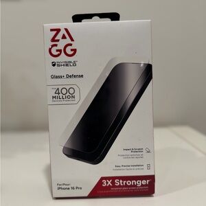 Zagg InvisibleShield Glass+ Defense for iPhone 16 Pro -NIB